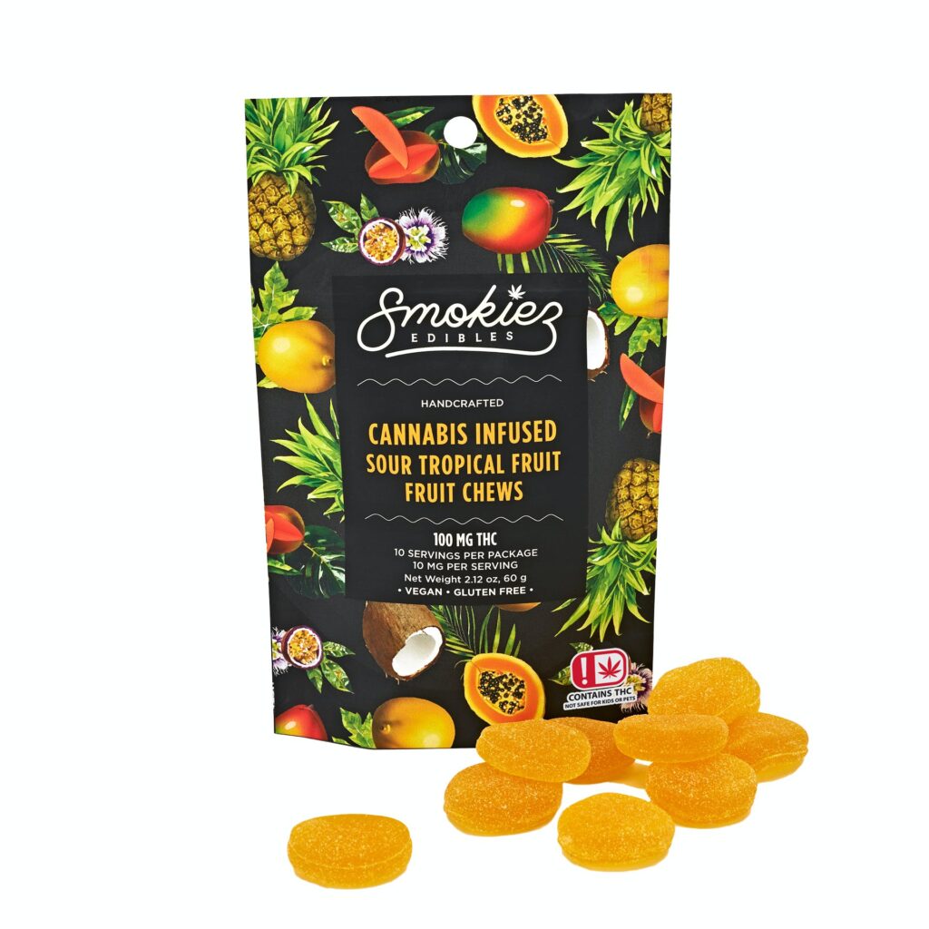 Smokiez Edibles Fruit Chews - Sour Tropical Fruit - Foli Farms, LLC ...