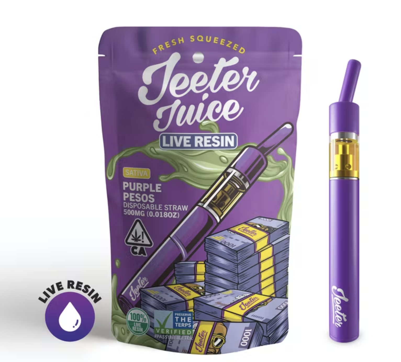 Jeeter Disposable Live Resin Pen Purple Pesos Foli Farms Llc
